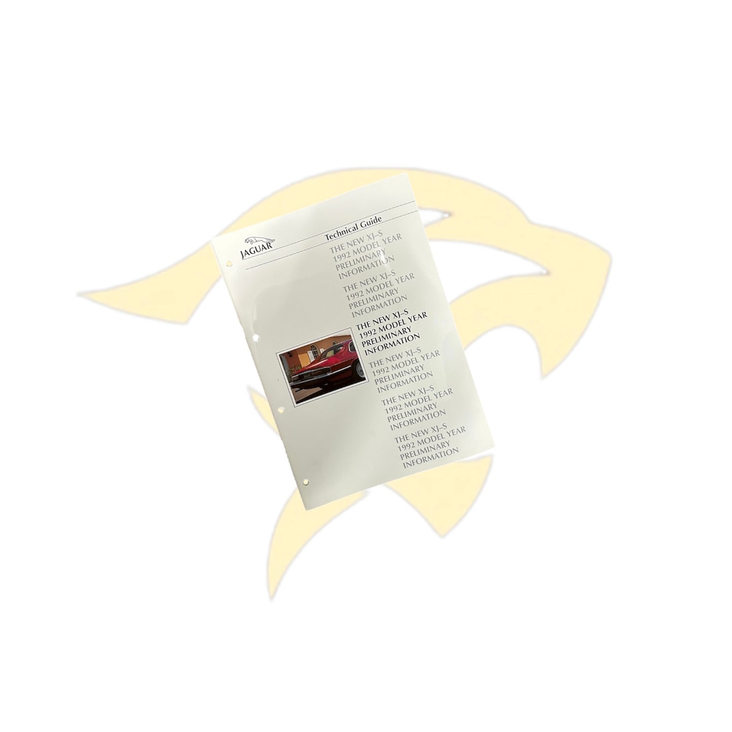 Jaguar XJS 1992 Preliminary Information Technical Guide