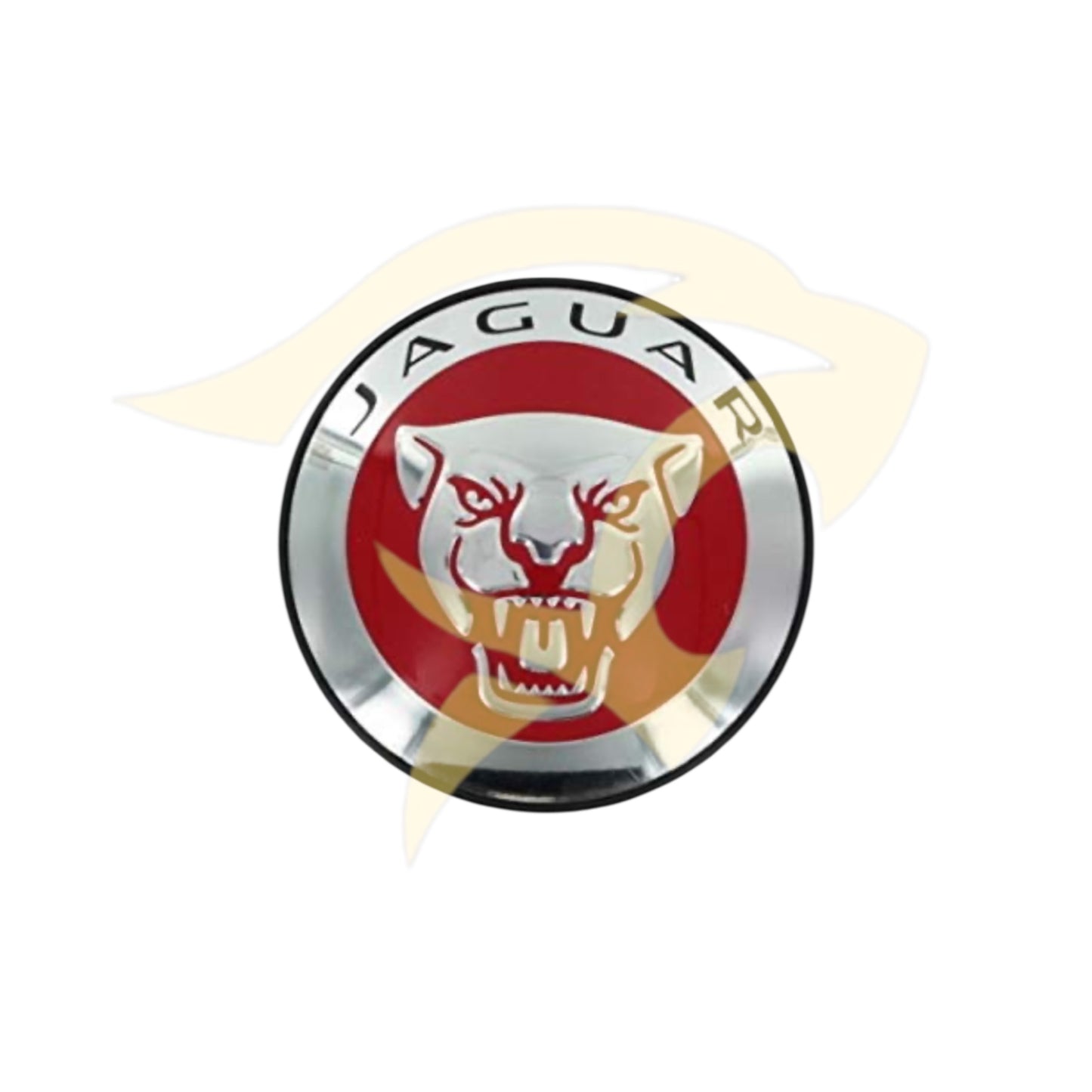 Red Growler with Black Lettering Road Wheel Badge - C2D47107