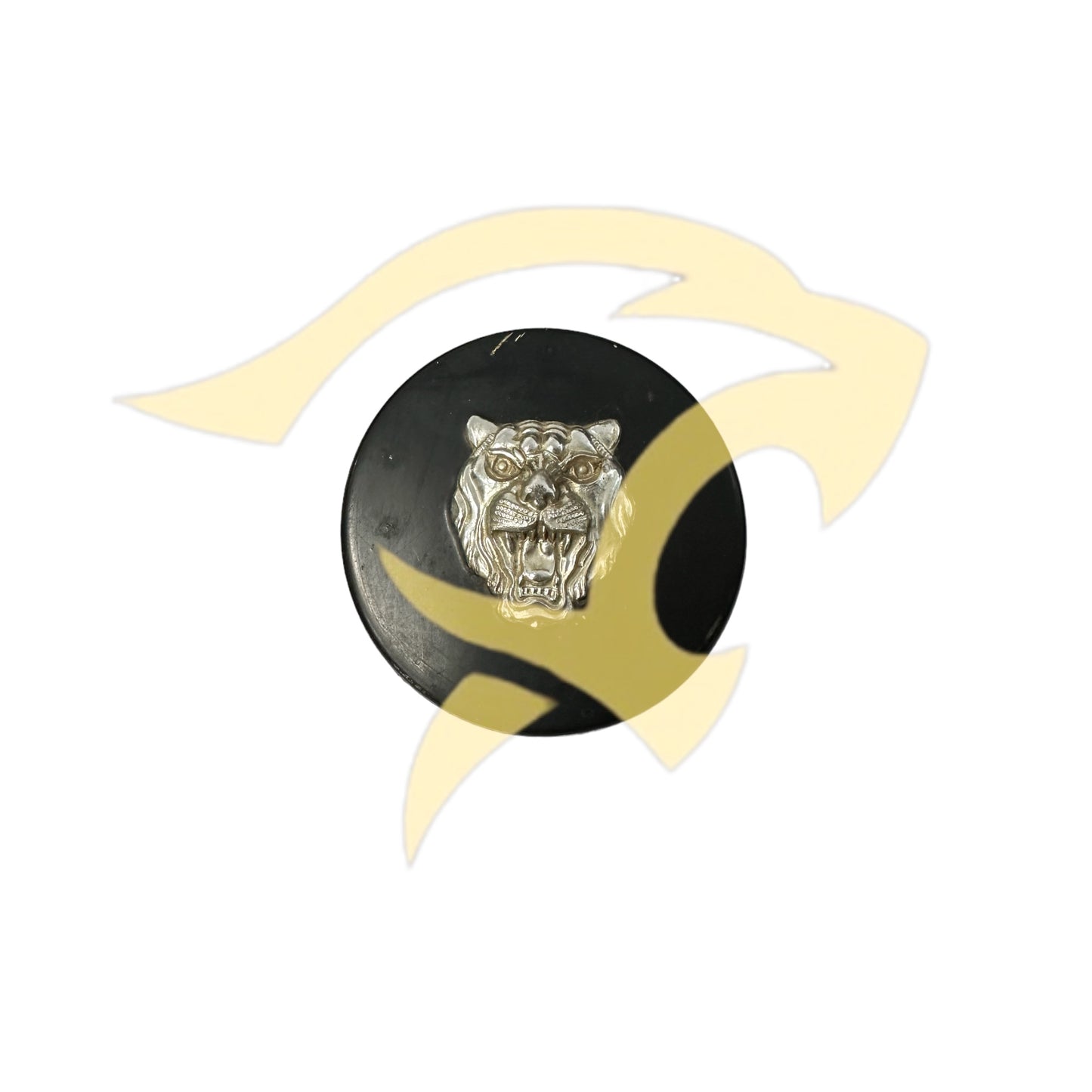 Silver & Black Hub Cap Badge - C27140